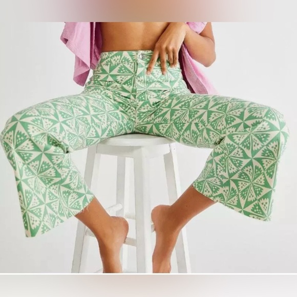 Free People Youthquake in coveted Geometric Green size 27 - Picture 4 of 11